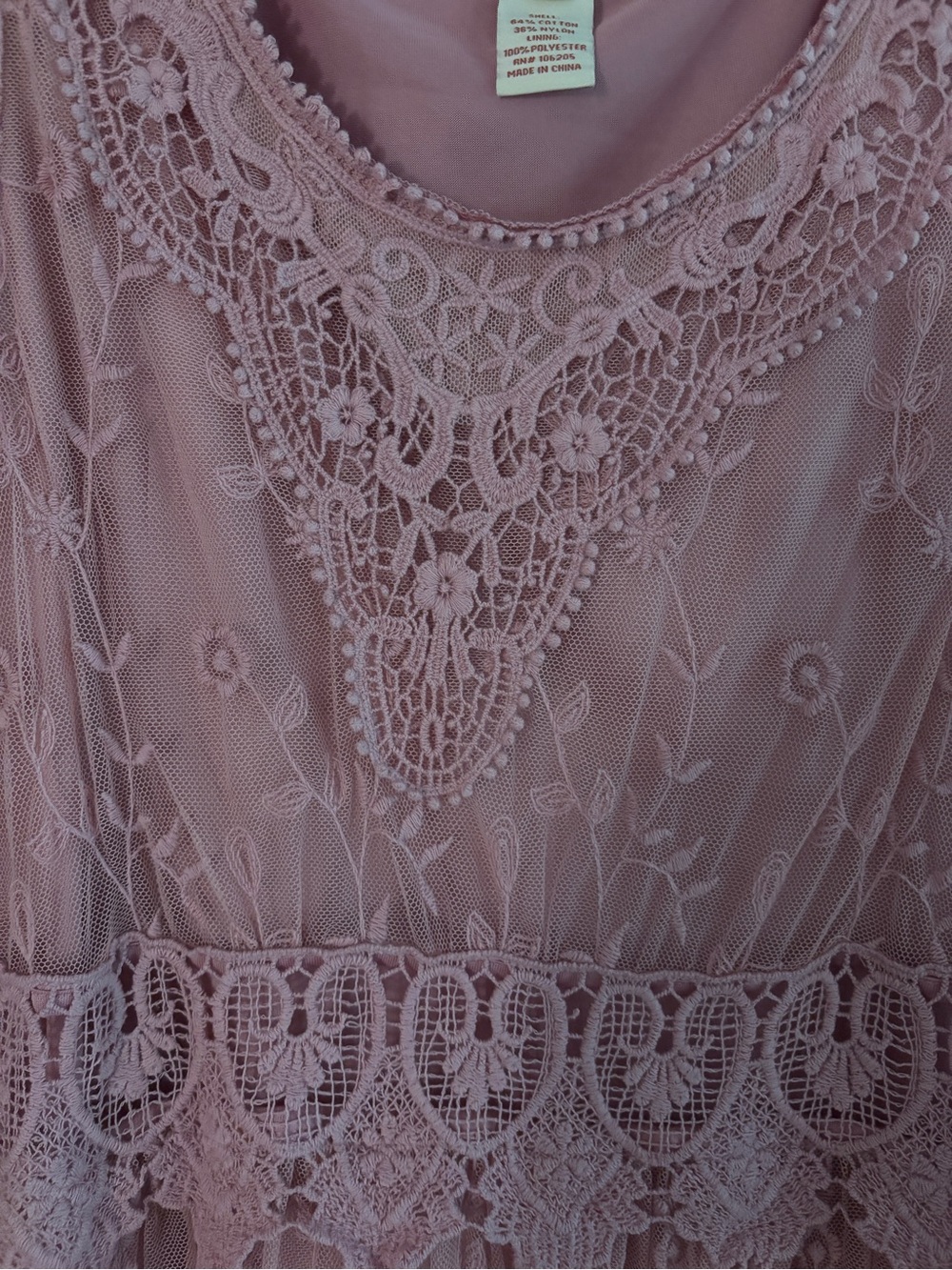 Sundance Pink Floral Lace Tank Dress - Picture 3 of 8